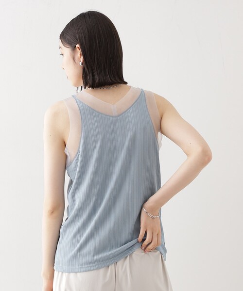 THE SHOP TK （ザ ショップ ティーケー ）の「ランダムリブシアータンク【洗える】（タンクトップ・レディース・オフホワイト/ブラック/サックスブルー・12/13）」の13枚目の写真