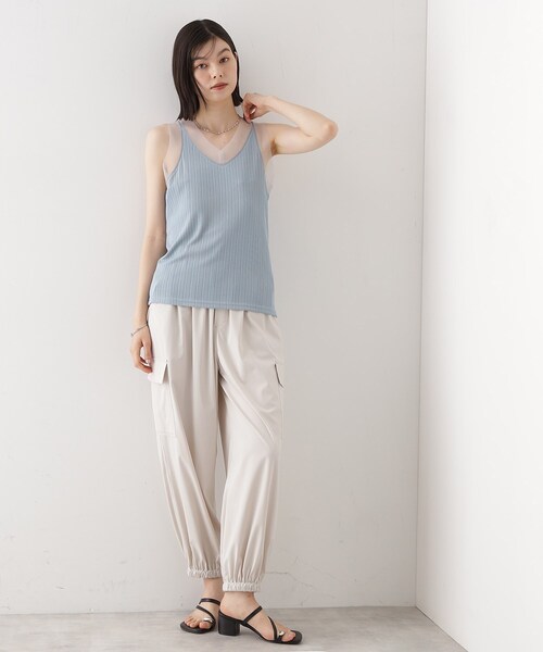 THE SHOP TK （ザ ショップ ティーケー ）の「ランダムリブシアータンク【洗える】（タンクトップ・レディース・オフホワイト/ブラック/サックスブルー・12/13）」の14枚目の写真