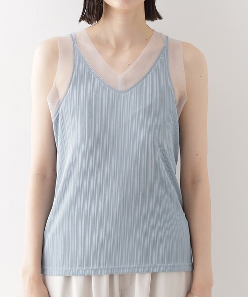 THE SHOP TK （ザ ショップ ティーケー ）の「ランダムリブシアータンク【洗える】（タンクトップ・レディース・オフホワイト/ブラック/サックスブルー・12/13）」の16枚目の写真