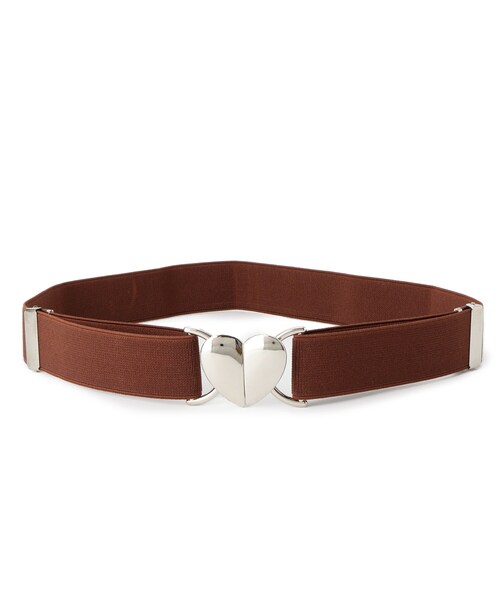 PINK-latte（ピンクラテ）の「ハートバックルゴムベルト（ベルト・キッズ・ブラック/ブラウン系・00）」の2枚目の写真