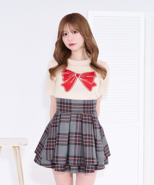 apres jour(アプレジュール)の「リボンモチーフニット(ニット/セーター・レディース・ネイビー/アイボリー/レッド・フリー/X-LARGE)」の4枚目の写真