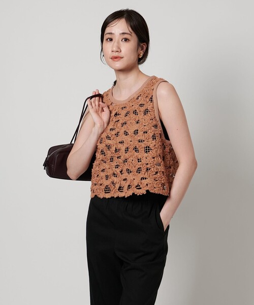 UNITED ARROWS(ユナイテッドアローズ)の「チュール メッシュ ベスト(ベスト・レディース・オフホワイト/ブラウン系/ブラック・FREE)」の15枚目の写真