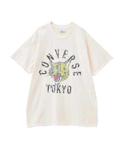 CONVERSE TOKYO（コンバーストウキョウ）の「PIGMENT DYE TIGER LOGO TEE（Tシャツ/カットソー・レディース・ブラック/ホワイト/レッド・MEDIUM/SMALL）」の2枚目の写真