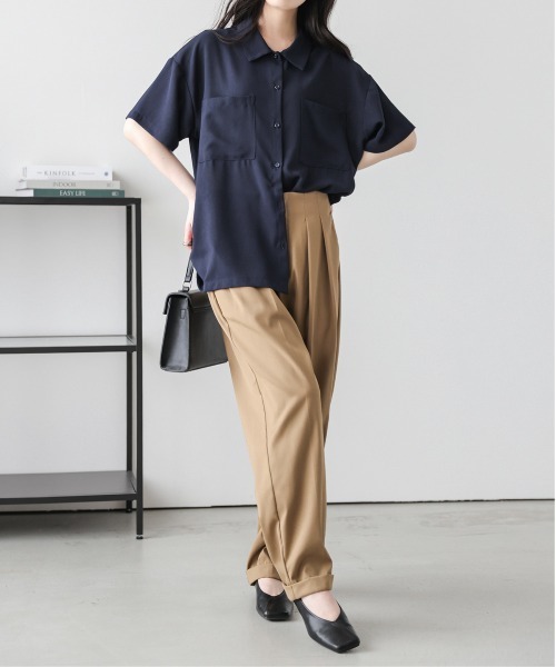 La-gemme(ラジェム)の「シャツ&ワイドパンツセットアップ(セットアップ・レディース・ブラック/ライトグレー/ネイビー・M/L)」の15枚目の写真