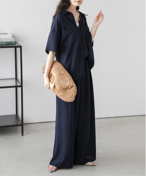 La-gemme(ラジェム)の「シャツ&ワイドパンツセットアップ(セットアップ・レディース・ブラック/ライトグレー/ネイビー・M/L)」の18枚目の写真