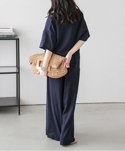 La-gemme(ラジェム)の「シャツ&ワイドパンツセットアップ(セットアップ・レディース・ブラック/ライトグレー/ネイビー・M/L)」の21枚目の写真