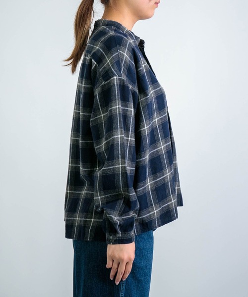 D.M.G.（ドミンゴ）の「[D.M.G / ディーエムジー] インディゴ起毛チェック プルオーバーシャツ（シャツ/ブラウス・レディース・ブルー系その他・2/3）」の13枚目の写真