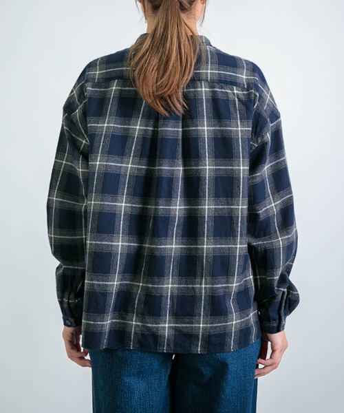D.M.G.（ドミンゴ）の「[D.M.G / ディーエムジー] インディゴ起毛チェック プルオーバーシャツ（シャツ/ブラウス・レディース・ブルー系その他・2/3）」の14枚目の写真