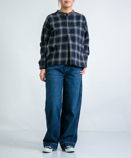 D.M.G.（ドミンゴ）の「[D.M.G / ディーエムジー] インディゴ起毛チェック プルオーバーシャツ（シャツ/ブラウス・レディース・ブルー系その他・2/3）」の10枚目の写真