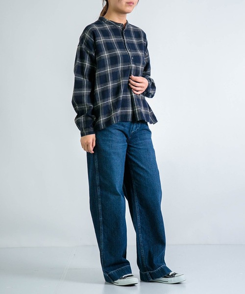 D.M.G.（ドミンゴ）の「[D.M.G / ディーエムジー] インディゴ起毛チェック プルオーバーシャツ（シャツ/ブラウス・レディース・ブルー系その他・2/3）」の11枚目の写真