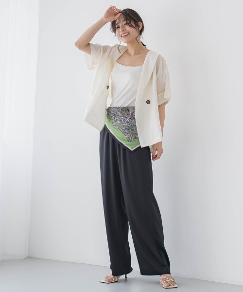 Droite lautreamont(ドロワットロートレアモン)の「リネンジャケット≪手洗い可能≫(その他アウター・レディース・オフホワイト・M)」の11枚目の写真