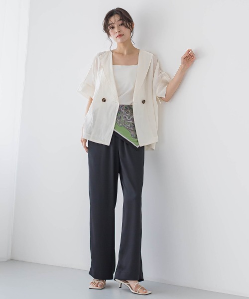 Droite lautreamont(ドロワットロートレアモン)の「リネンジャケット≪手洗い可能≫(その他アウター・レディース・オフホワイト・M)」の13枚目の写真