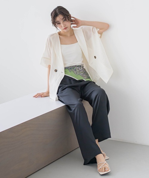 Droite lautreamont(ドロワットロートレアモン)の「リネンジャケット≪手洗い可能≫(その他アウター・レディース・オフホワイト・M)」の16枚目の写真