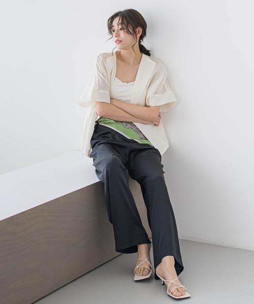 Droite lautreamont(ドロワットロートレアモン)の「リネンジャケット≪手洗い可能≫(その他アウター・レディース・オフホワイト・M)」の17枚目の写真