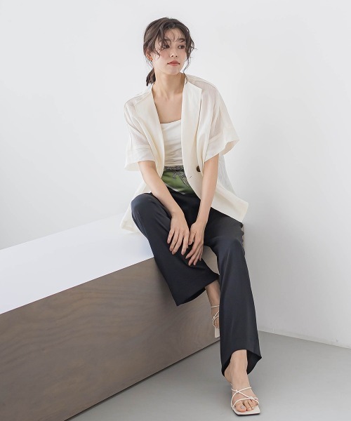 Droite lautreamont(ドロワットロートレアモン)の「リネンジャケット≪手洗い可能≫(その他アウター・レディース・オフホワイト・M)」の20枚目の写真