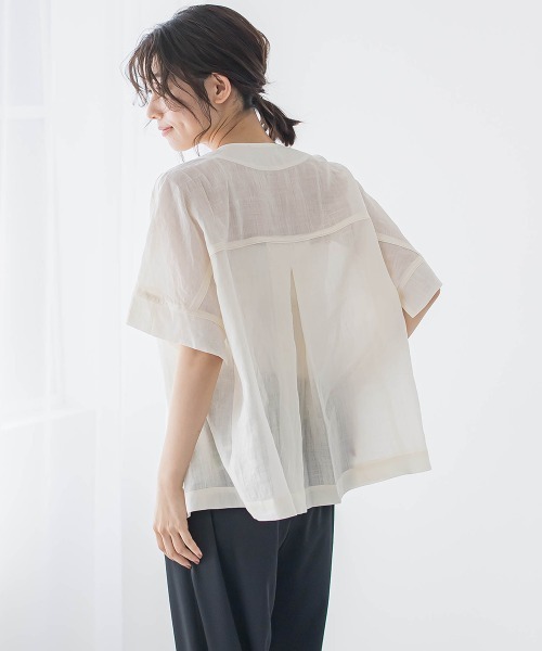 Droite lautreamont(ドロワットロートレアモン)の「リネンジャケット≪手洗い可能≫(その他アウター・レディース・オフホワイト・M)」の6枚目の写真