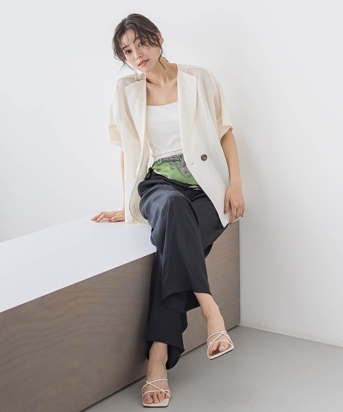 Droite lautreamont(ドロワットロートレアモン)の「リネンジャケット≪手洗い可能≫(その他アウター・レディース・オフホワイト・M)」の9枚目の写真