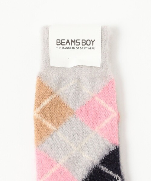 BEAMS BOY（ビームスボーイ）の「シャギー アーガイル ソックス（ソックス/靴下・レディース・ホワイト/グレー・ONE SIZE）」の3枚目の写真