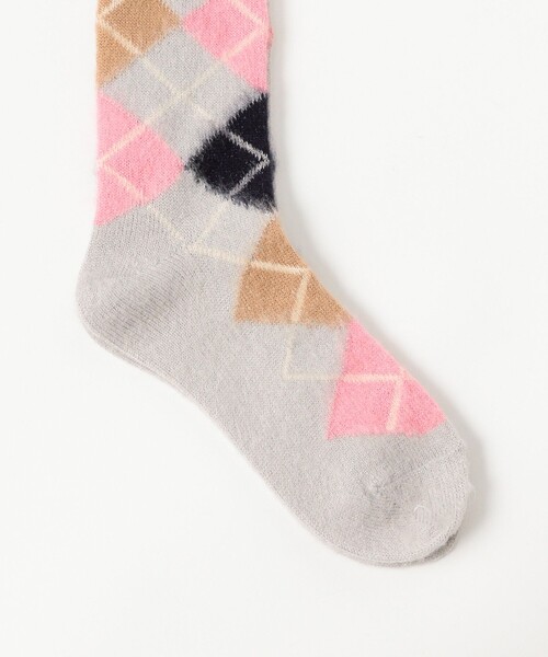 BEAMS BOY（ビームスボーイ）の「シャギー アーガイル ソックス（ソックス/靴下・レディース・ホワイト/グレー・ONE SIZE）」の4枚目の写真