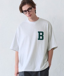 サガラ刺繍レタードワッペン半袖Tシャツ