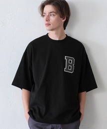サガラ刺繍レタードワッペン半袖Tシャツ