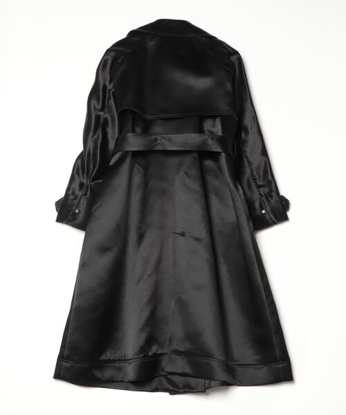 CINOH（チノ）の「BONDING ACETATE SATIN TRENCH COAT（トレンチコート・レディース・ブラック/アイボリー・36）」の5枚目の写真