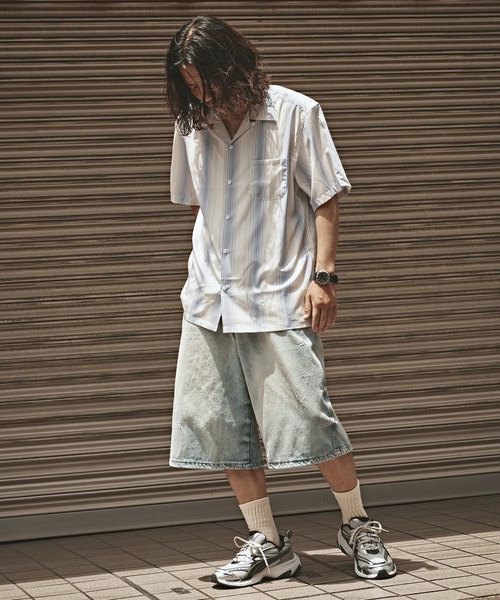 パンツ Denim half pants セール】Vintage style denim half pants / ヴィンテージ風