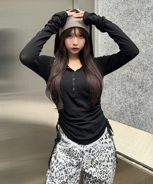 SETUPEXE（セットアップイーエックスイー）の「STUDDED BEANIE（ニットキャップ/ビーニー・レディース・ブラック/モカ/ホワイト・フリー）」の12枚目の写真