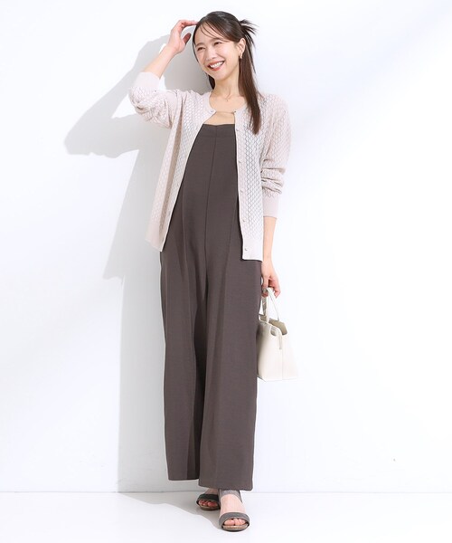 DRESKIP（ドレスキップ）の「【S-LL】透かし編みが大人上品 マルチボタンニットカーディガン（カーディガン/ボレロ・レディース・レッド系1/イエロー/ネイビー/ナチュラル・01/02/03/04）」の11枚目の写真