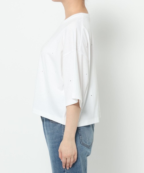LOWRYS FARM（ローリーズファーム）の「ビジュープルオーバーＳＳ　499873（Tシャツ/カットソー・レディース・オフホワイト/チャコールグレー・FREE）」の3枚目の写真