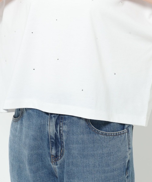 LOWRYS FARM（ローリーズファーム）の「ビジュープルオーバーＳＳ　499873（Tシャツ/カットソー・レディース・オフホワイト/チャコールグレー・FREE）」の8枚目の写真