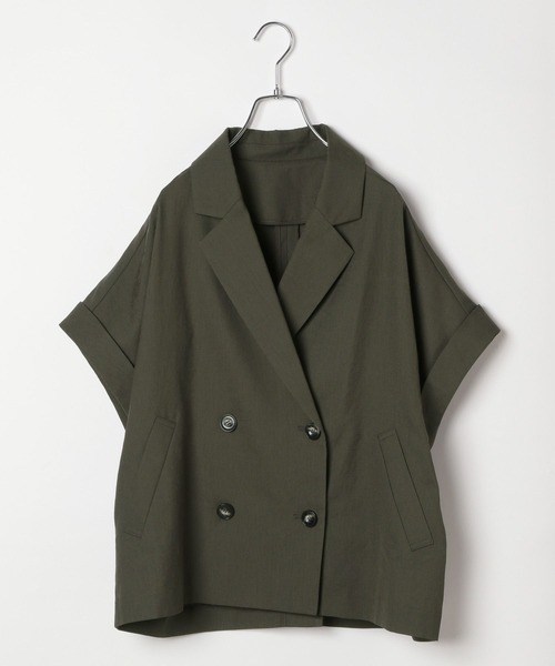 BAYFLOW（ベイフロー）の「[夏の羽織りに♪軽量薄手素材]フレンチスリーブテーラードサマージャケット（その他アウター・レディース・チャコール/グレイッシュベージュ/ライトブルー・SMALL/MEDIUM）」の17枚目の写真