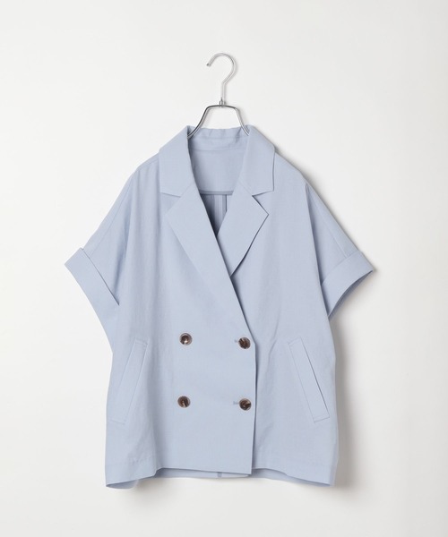 BAYFLOW（ベイフロー）の「[夏の羽織りに♪軽量薄手素材]フレンチスリーブテーラードサマージャケット（その他アウター・レディース・チャコール/グレイッシュベージュ/ライトブルー・SMALL/MEDIUM）」の18枚目の写真
