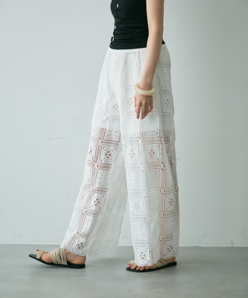 Trish（トリッシュ）の「スクエアレースイージーパンツ（その他パンツ・レディース・ホワイト/ブラック・FREE）」の19枚目の写真