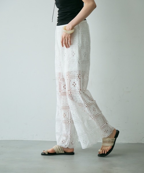 Trish（トリッシュ）の「スクエアレースイージーパンツ（その他パンツ・レディース・ホワイト/ブラック・FREE）」の20枚目の写真