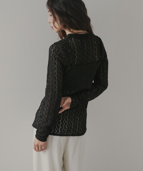 rectangle(レクタングル)の「シアーレースビスチェセットアップ(Tシャツ/カットソー・レディース・ブラック/アイボリー/ブラウン・FREE)」の16枚目の写真