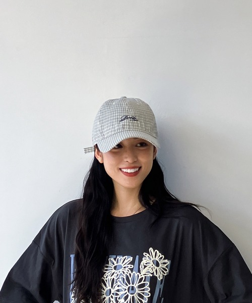 AS KNOW AS plus（アズノゥアズプラス）の「ダディチェックロゴキャップ（キャップ・レディース・カーキ/グレー/ネイビー/ベージュ・FREE）」の6枚目の写真