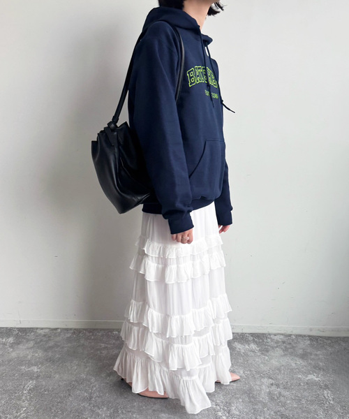 EDIT. FOR LULU（エディットフォールル）の「ティアード キャミソールドレス（ワンピース・レディース・ホワイト/ネイビー・FREE）」の3枚目の写真