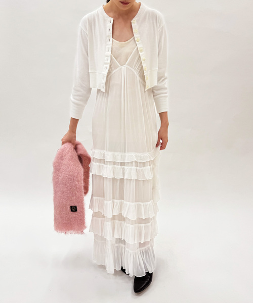 EDIT. FOR LULU（エディットフォールル）の「ティアード キャミソールドレス（ワンピース・レディース・ホワイト/ネイビー・FREE）」の8枚目の写真