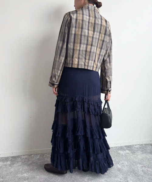 EDIT. FOR LULU（エディットフォールル）の「ティアード キャミソールドレス（ワンピース・レディース・ホワイト/ネイビー・FREE）」の20枚目の写真