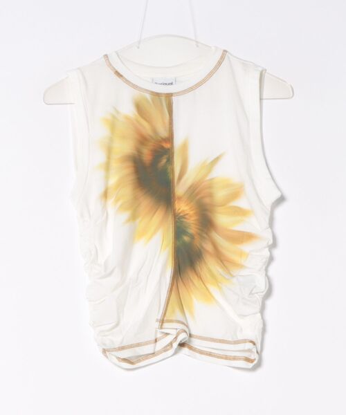 Desigual（デシグアル）の「ひまわりグラデーションノースリーブTシャツ（Tシャツ/カットソー・レディース・ホワイト・XL/S/L/M/XS）」の4枚目の写真