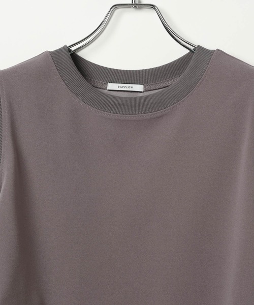 BAYFLOW(ベイフロー)の「シャーリングノースリーブプルオーバー(Tシャツ/カットソー・レディース・テラコッタ/ブラック/グレー・FREE)」の21枚目の写真