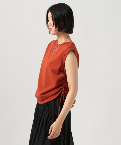 BAYFLOW(ベイフロー)の「シャーリングノースリーブプルオーバー(Tシャツ/カットソー・レディース・テラコッタ/ブラック/グレー・FREE)」の10枚目の写真