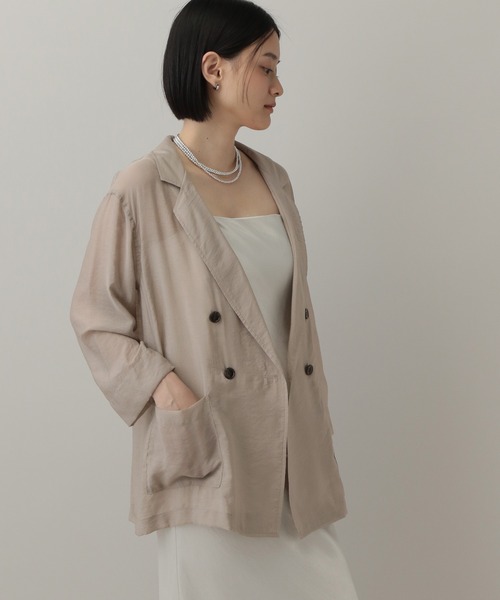 セール】レーヨンナイロンシアーシャツジャケット（テーラード