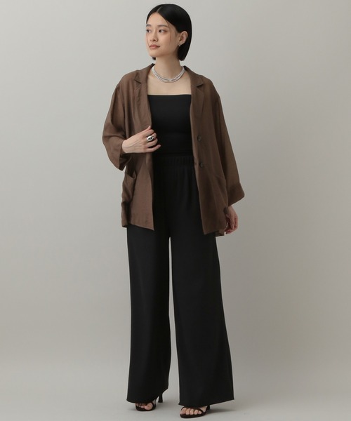 SPORTMAX●BIBLIOS ピュアコットン ロング丈 シャツジャケット レーヨン麻アウトポケットシャツ＜大きいサイズ有＞シック