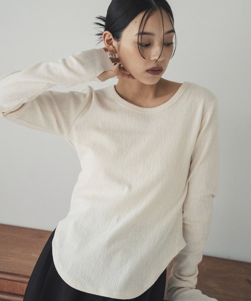ホックデザインバックオープントップス（Tシャツ/カットソー