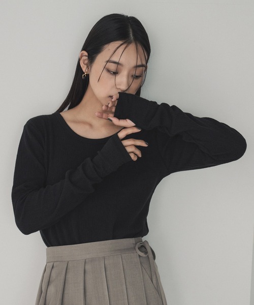 セール】ホックデザインバックオープントップス（Tシャツ/カットソー