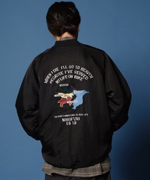 narifuri（ナリフリ）の「ヘビーサテンフライトブルゾン（スタジャン）」