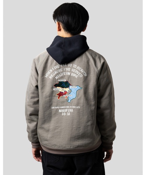 narifuri(ナリフリ)の「ヘビーサテンフライトブルゾン(スタジャン・メンズ・グレー/ブラック・X-LARGE/LARGE/MEDIUM/SMALL)」の7枚目の写真