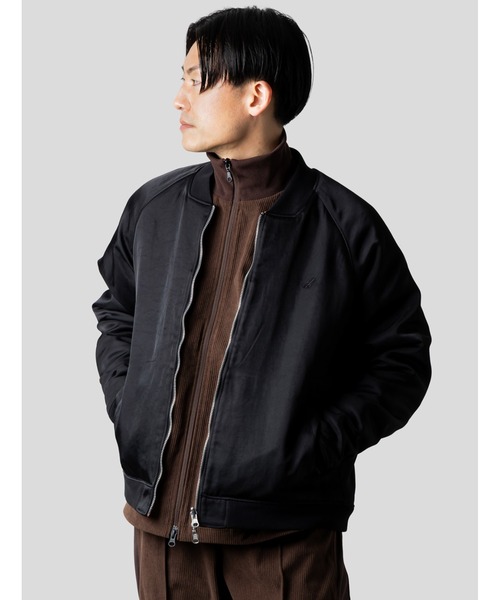 narifuri(ナリフリ)の「ヘビーサテンフライトブルゾン(スタジャン・メンズ・グレー/ブラック・X-LARGE/LARGE/MEDIUM/SMALL)」の3枚目の写真